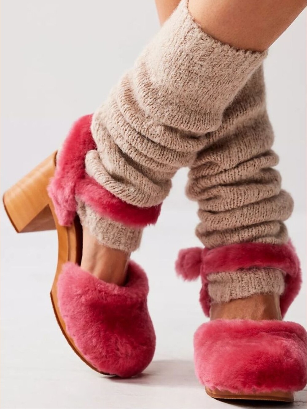 Swedish Hasbeens Fluff Sandal Pink